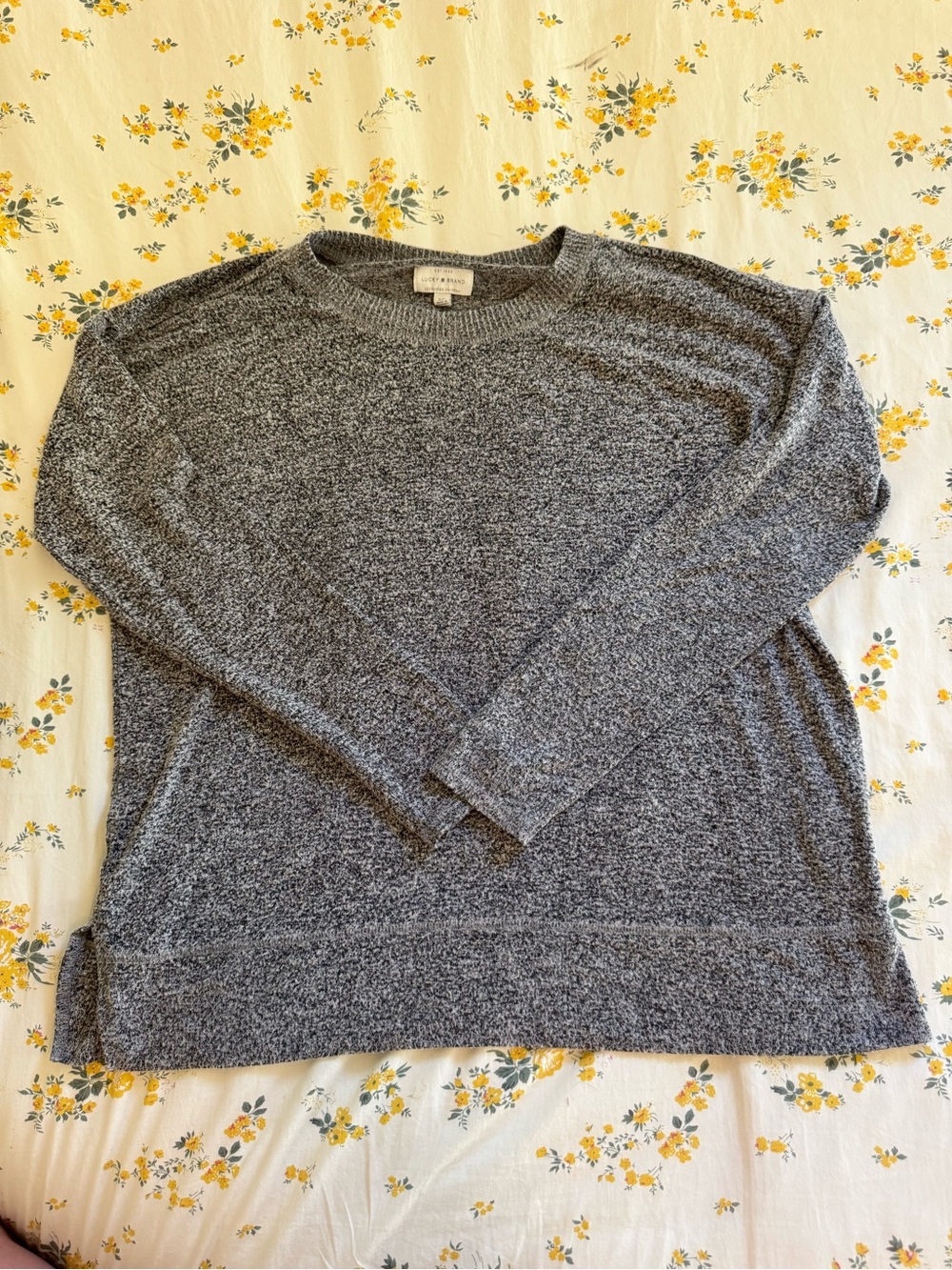 Lucky Branc Cozy Heathered Gray Knit Light Sweater